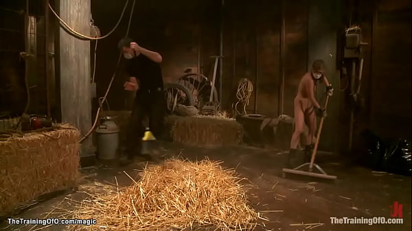 Chained legs blond gets water bondage