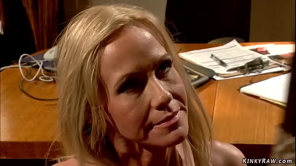 Blonde MILF anal and throat fucked