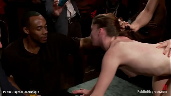 Zippered slave fucked in public