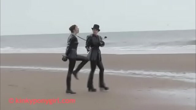 KinkyPonyGirl Ponygirl On The Beach