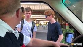 Submissive twinks Alex Faux and Avery Monroe fucked in orgy