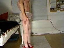 Trans BDSM – tightly tied balls – Sissy