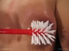 Cunt torture – Toilet Brush in Cunt