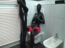 Rubber and Watersports in Toilet