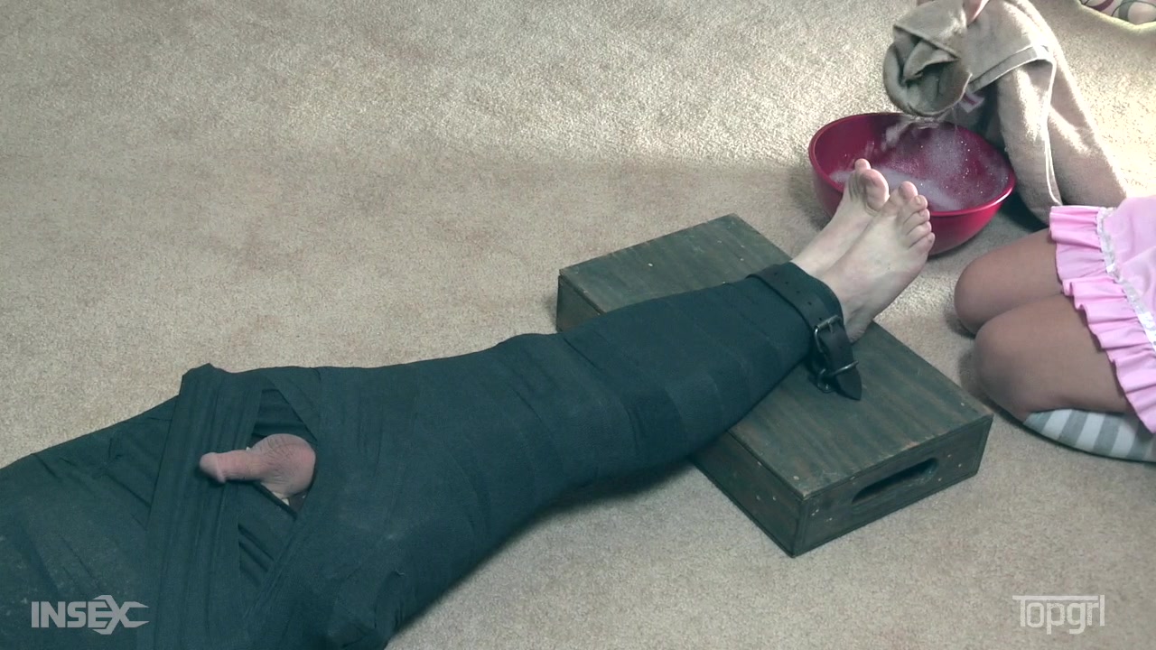 TopGrl – TopGrl Cock Balls Torture BDSM action with a mummified male and a slutty young Domina